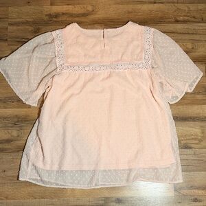Chic Blush Lace Women's Blouse